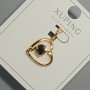 Colar 'Coração' Xuping com cristal preto, diâmetro 15x14, 5mm+ -, comprimento 22,5mm+- banho de ouro 18K