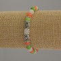 Bracelet Assorted Smooth Bead, 6mm diameter ±, with metal inserts, length 18cm stretch