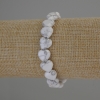 Kaholong bracelet, natural stone, heart shape, 10x10 mm diameter, 18 cm length, stretch