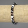 Agate Faceted Cube Bracelet 6.5×6.5 mm, 18 cm length, stretch