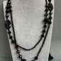 Long agate Czech crystal necklace, length 164 cm+