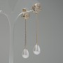Brincos compridos hi-tech Rosas, comprimento 7 cm cor do metal "ouro"