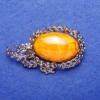 Broche "Âmbar" em "prata gotejada"
