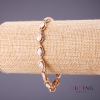 Pulseira Xuping pedras brancas, comprimento 17-19cm, espessura 7mm cor dourada