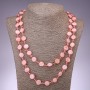 Colar comprido Madrepérola rosa moeda, 120cm
