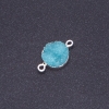 Conector turquesa-claro "Druza" acrílico "prata", diâmetro 14mm L3mm