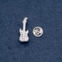 Broche musical "Guitarra mini" com fixação de parafuso 10x28mm cor do metal "prata"