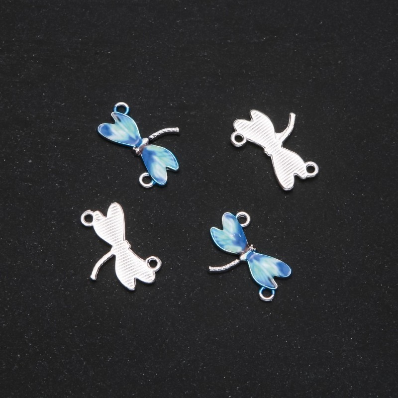 Ferragem Conector Libélula esmalte azul-claro 22x16mm emb. 4un