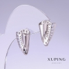 Brincos Xuping, comprimento 20mm, espessura 13mm ródio