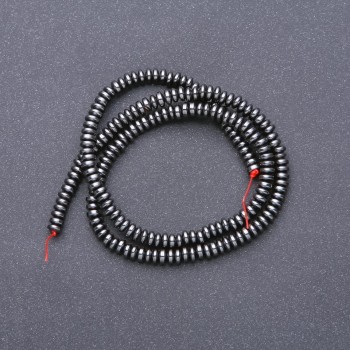 Contas de Hematite rondel liso, diâmetro 4x2 (+ -) mm, comprimento 40cm+