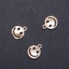 Componente pingente Sorriso "ouro", diâmetro 13mm, comprimento 16m in-, diâmetro 1,8mm embalagem 20g 24un. (+ -)