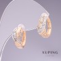 Brincos Xuping 15x7mm ródio, banho de ouro 18k