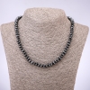 Colar Hematite facetada rondel, diâmetro 8x4mm, comprimento 45cm