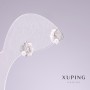 Brincos de pino Xuping ródio Lábios com strass brancos 7x10mm