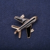 Broche Avião esmalte cor preto 45x40mm metal amarelo