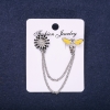 Saldos! Broche Aiguillette Abelha com pedras esmalte cor branco amarelo preto 15mm 20x15mm metal prateado