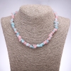 Colar Quartzo tingido rosa azul fragmentos, diâmetro 7+-mm, comprimento 42-48 cm