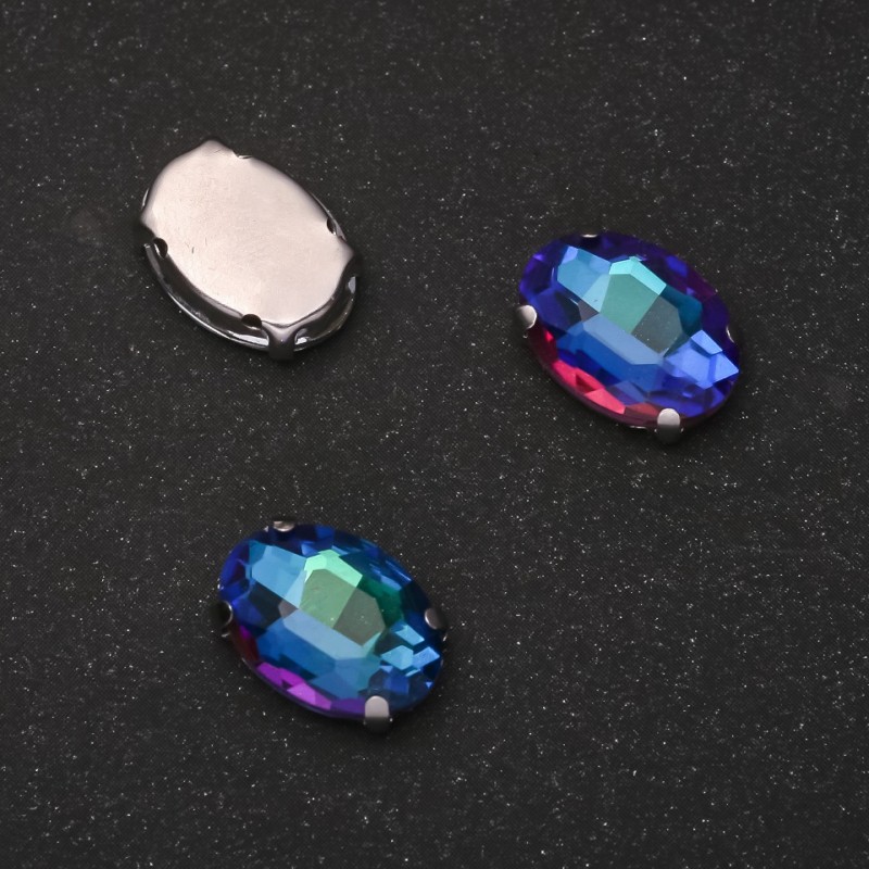 Cristal costurável com pino Oval 10×14 mm