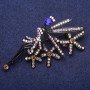 Broche Fada em strass, esmalte preto 39x73mm