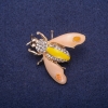 Liquidação! Broche Borboleta com esmalte e strass, metal dourado 35x35mm