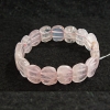 Pulseira elástica Quartzo Rosa pedras ovais 13x18mm