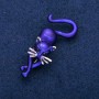 Broche Gatinho esmalte azul, metal prateado 25x55mm