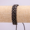 Pulseira, comprimento 18-25cm, espessura 13mm couro ecológico cor marrom com fecho ajustável