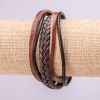 Pulseira, comprimento 21cm, couro ecológico preta com nuances marrons, fecho magnético