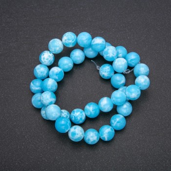 Nácaras Larimar sintético Acrílico bola lisa fio, diâmetro 10mm, comprimento 38cm (+ -)