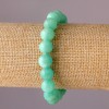 Pulseira de Jadeíta em elástico, contas lisas de 10mm, comprimento 18cm