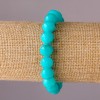Pulseira de Aquamarine em elástico, contas lisas de 10 mm de diâmetro, circunferência 18 cm