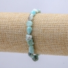 Pulseira elástica de pedra natural Larimar (galet) diâmetro 6×8mm Circunferência 18cm +