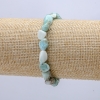 Pulseira elástica de pedra natural Larimar (galet) diâmetro 8x10mm Circunferência 18cm +