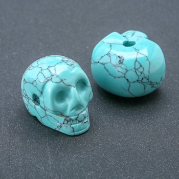 Semente/cacho Cabeça de Caveira Turquesa (unitário) 25x19mm +