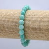 Pulseira elástica de pedra natural amazonita bolas lisas, diâmetro 8mm perímetro 18cm +