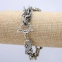 Pulseira "Cabeça do Dragão" prata metal 12×28mm, espessura 8mm, comprimento 20cm +