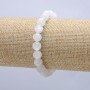 Pulseira elástica de Ametista (Adúlar) bolas lisas 8mm, comprimento 18cm +