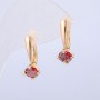 Brincos Xuping Ouro 18K com pedra vermelha, diâmetro 22x8mm +