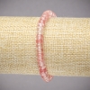 Elastic bracelet with natural chalcedony, smooth rondel beads, 6x4 mm diameter, 18 cm length