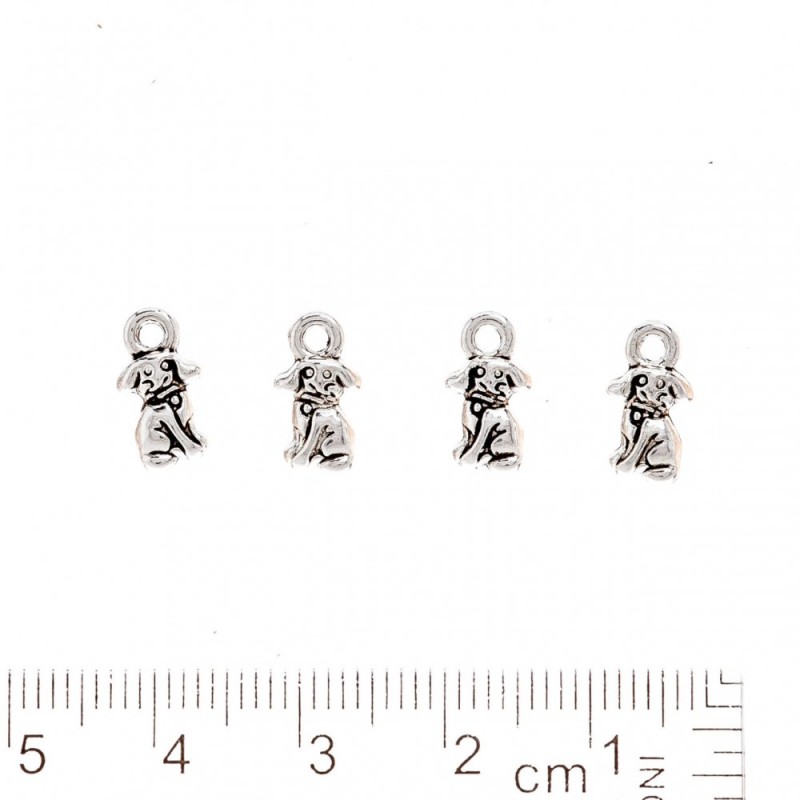 Componente Pingente Cão 12x6 mm emb. 20 g +- 37 unid.