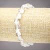 Pulseira elástica de pedra natural Quartzo de Rocha facetado, diâmetro 8x10(±)mm