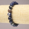 Pulseira elástica de sodalita natural, contas lisas de 10 mm