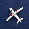  Broche Avião dourado com esmalte e miçanga 50x40mm +