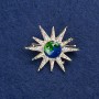 Broche Estrela de metal dourado, esmalte e strass 32mm +