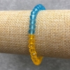 Pulseira elástica de Cristal Tcheco «Ucrânia» facetado rondel, diâmetro 6x4mm ±, comprimento 18cm ±