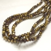 Rosário de Cristal Tcheco em fio assortido roxo fosco com gravação facetada rondelle, diâmetro 8x6mm +-, comprimento 40-42cm +