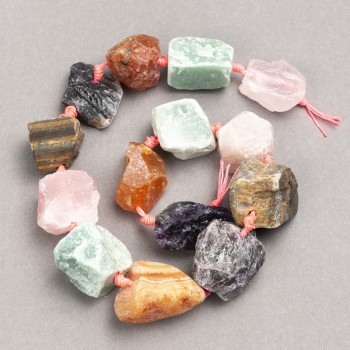 Contas de pedra bruta Mix de variedades para fio, rosário 20×25(±)mm, comprimento 42cm