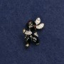  broche Coelhinho dourado com esmalte e strass 24x21mm +