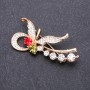  Broche Borboleta com strass nas cores vários 55×25mm metal amarelo