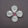  broche com efeito aquário verde Four-leaf clover prata 37x45mm